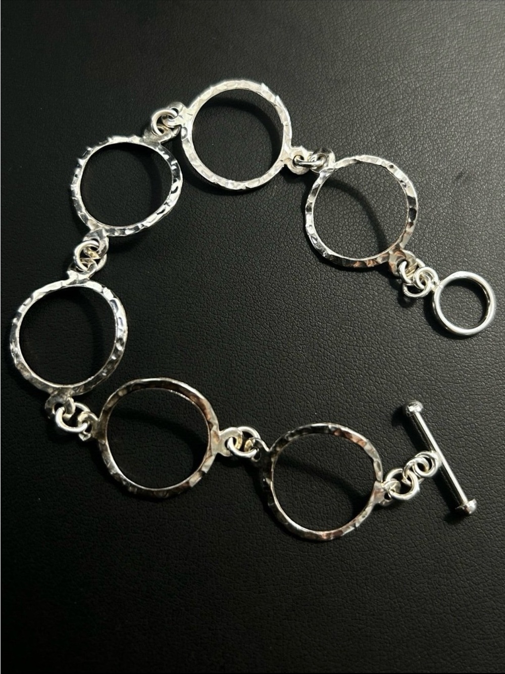 925 Sterling Silver Hammered Bracelet